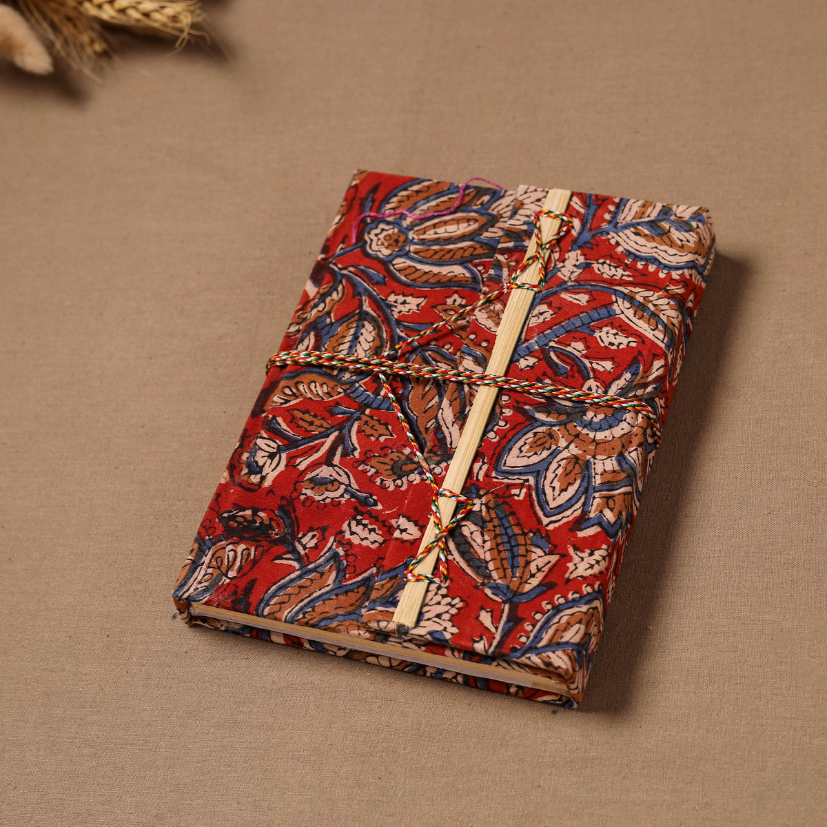Handmade Paper Notebook in Bagru Cover with Thread Lock (7 x 5 in) 29
