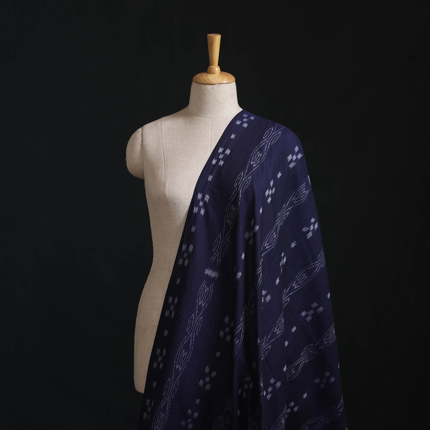 Blue - Sambalpuri Ikat Handloom Cotton Fabric 04