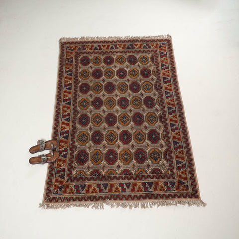 Warangal Handwoven Kalamkari Block Print Cotton Durrie / Carpet / Rug (4 x 6 Feet) 26