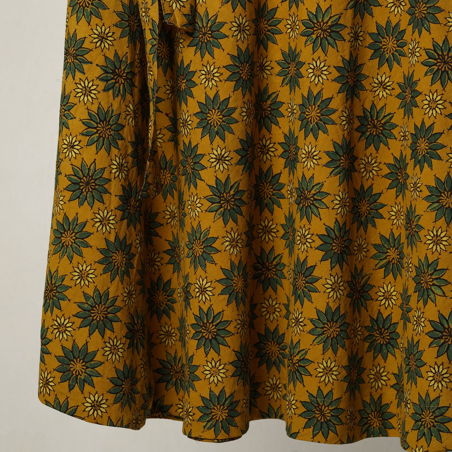 Yellow - Ajrakh Block Printed Cotton Wrap Around Skirt 17