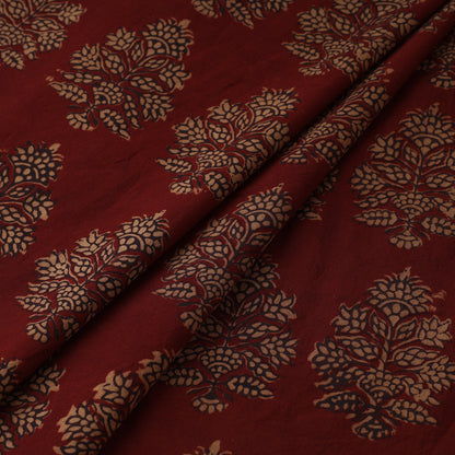 Red - Bagh Block Printed Cotton Fabric 19