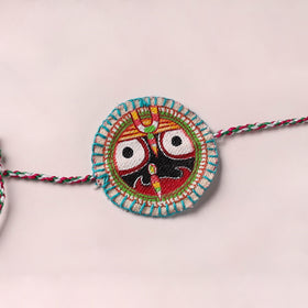 Lord Jagannath - Reusable Pattachitra Handpainted Rakhi with Potli 08