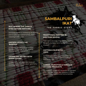 Blue - Sambalpuri Ikat Handloom Cotton Fabric 04