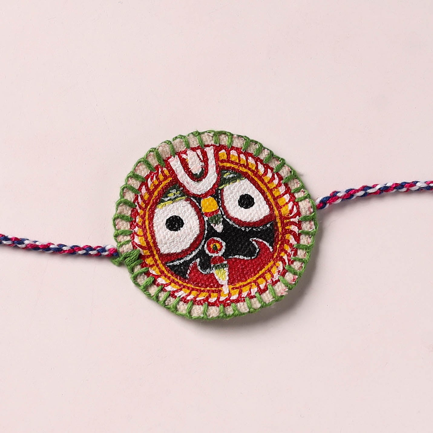 Lord Jagannath - Reusable Pattachitra Handpainted Rakhi with Potli 10