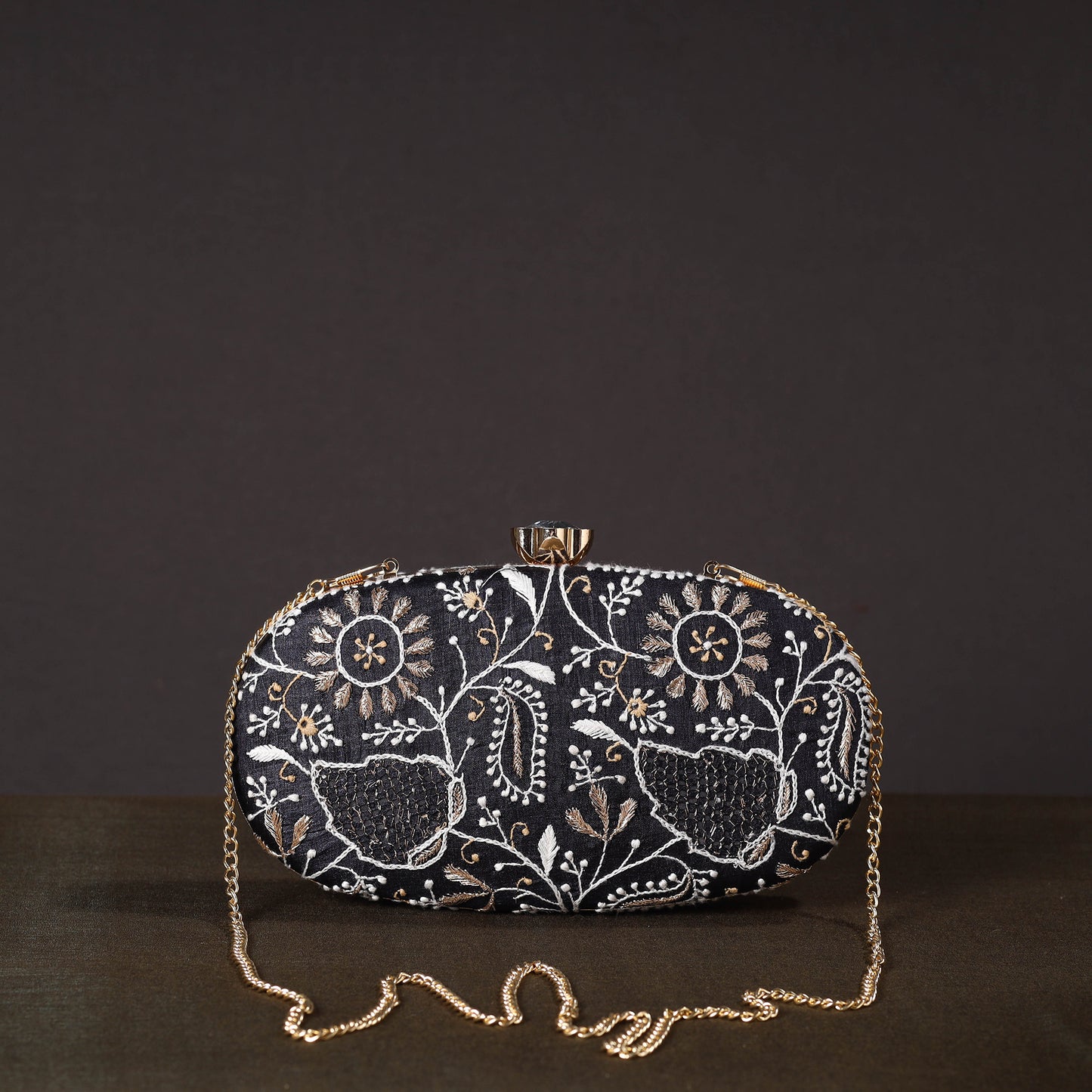 Chikankari Embroidery Clutch / Sling Bag