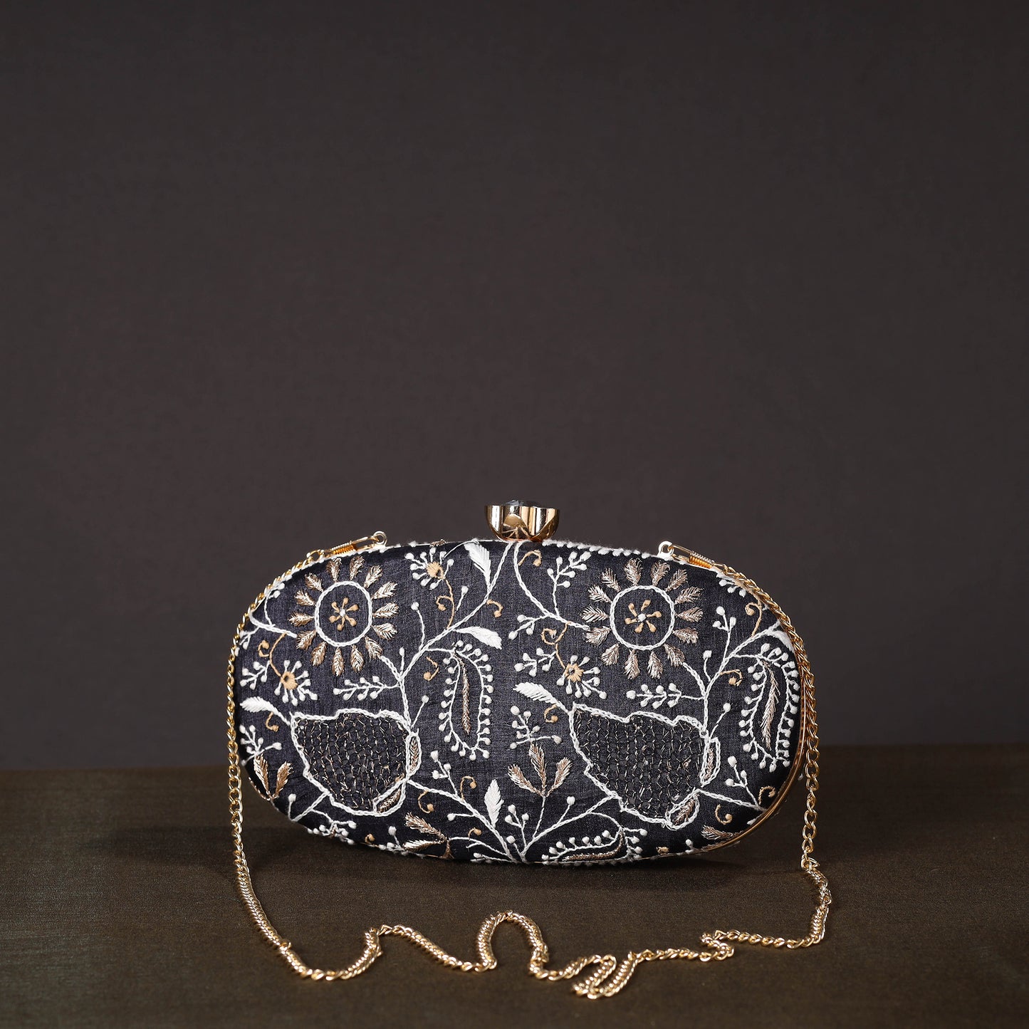 Chikankari Embroidery Clutch / Sling Bag