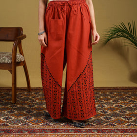 Buy Cotton Bengal Kantha Hand Embroidery Palazzo