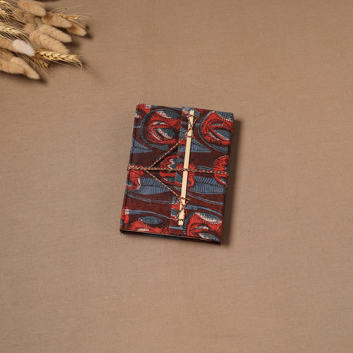 Handmade Paper Notebook in Bagru Cover with Thread Lock (7 x 5 in) 34