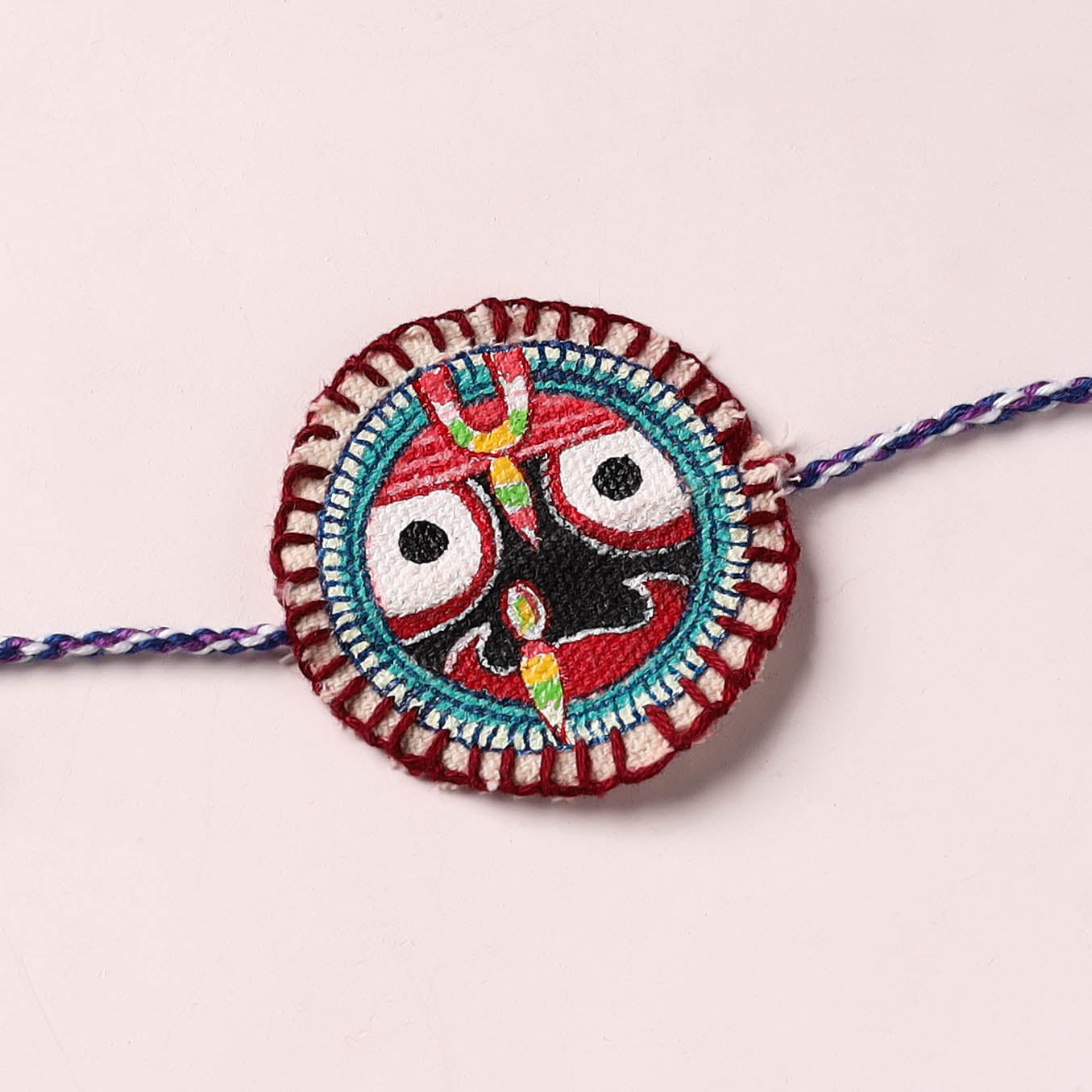 Lord Jagannath - Reusable Pattachitra Handpainted Rakhi with Potli 11