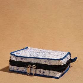 Blue Handmade 4 Pockets Cotton Jewelry Bag