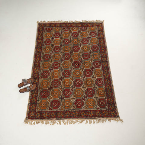 Warangal Handwoven Kalamkari Block Print Cotton Durrie / Carpet / Rug (4 x 6 Feet) 21