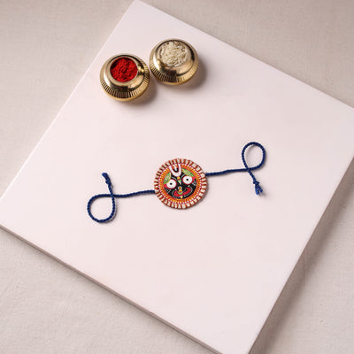 Lord Jagannath - Reusable Pattachitra Handpainted Rakhi with Potli 12