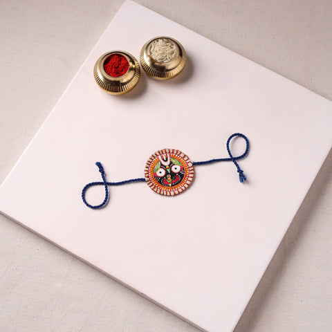 Lord Jagannath - Reusable Pattachitra Handpainted Rakhi with Potli 12