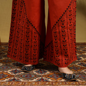 Buy Cotton Bengal Kantha Hand Embroidery Palazzo