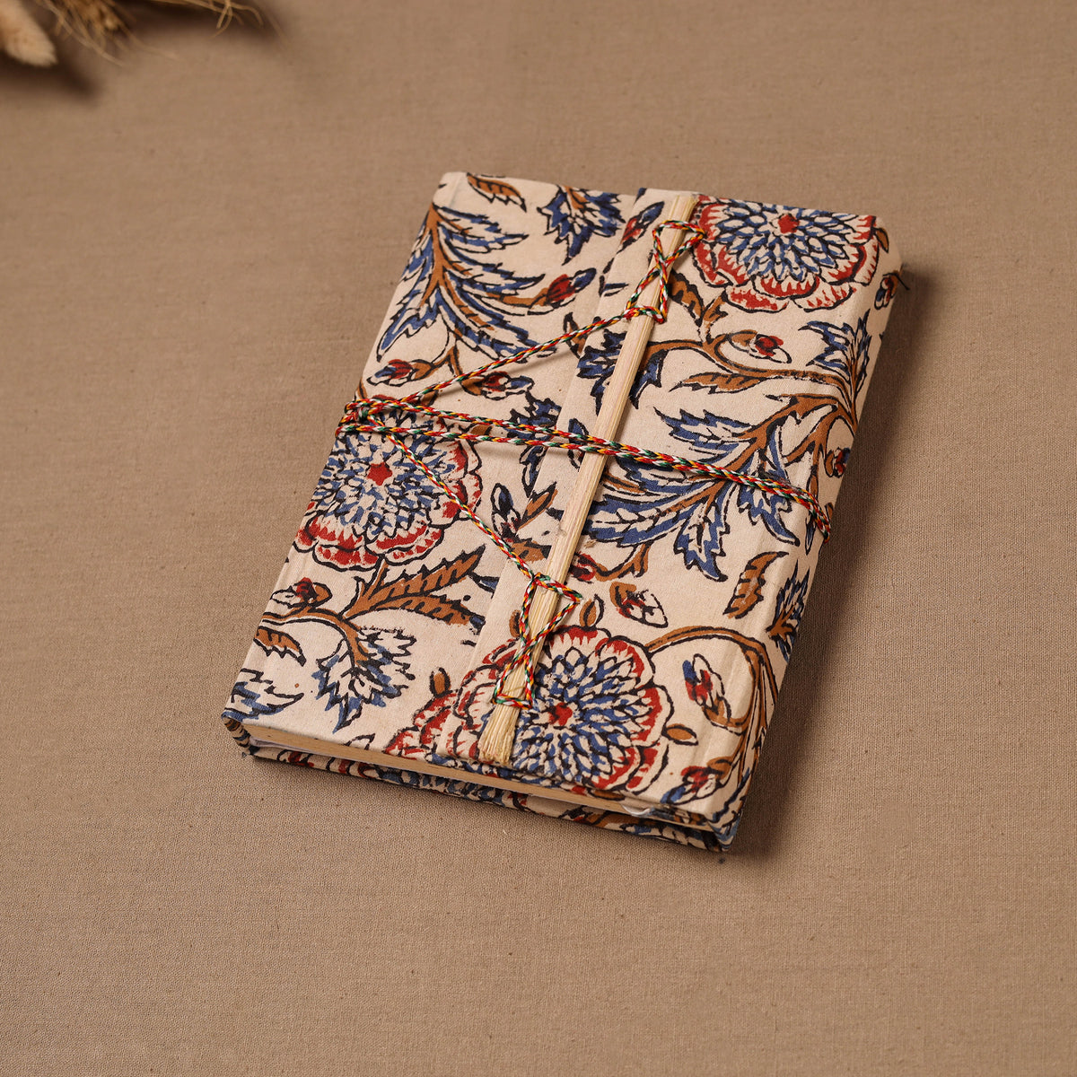 Handmade Paper Notebook in Bagru Cover with Thread Lock (7 x 5 in) 35