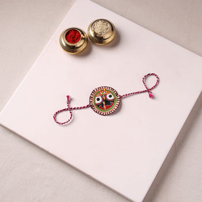 Lord Jagannath - Reusable Pattachitra Handpainted Rakhi with Potli 13