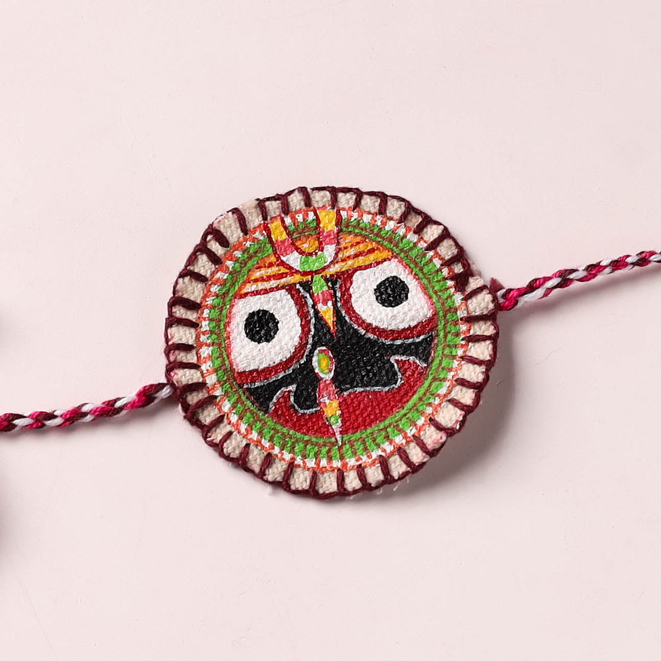 Lord Jagannath - Reusable Pattachitra Handpainted Rakhi with Potli 13