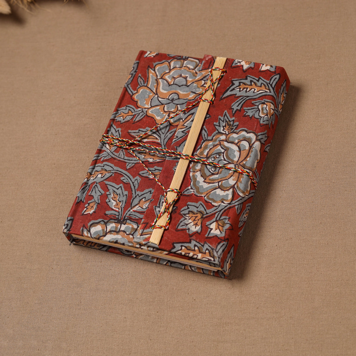 Handmade Paper Notebook in Bagru Cover with Thread Lock (7 x 5 in) 36