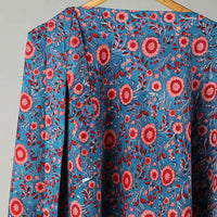 Blue - Sanganeri Block Printed Cotton Wrap Around Skirt 26