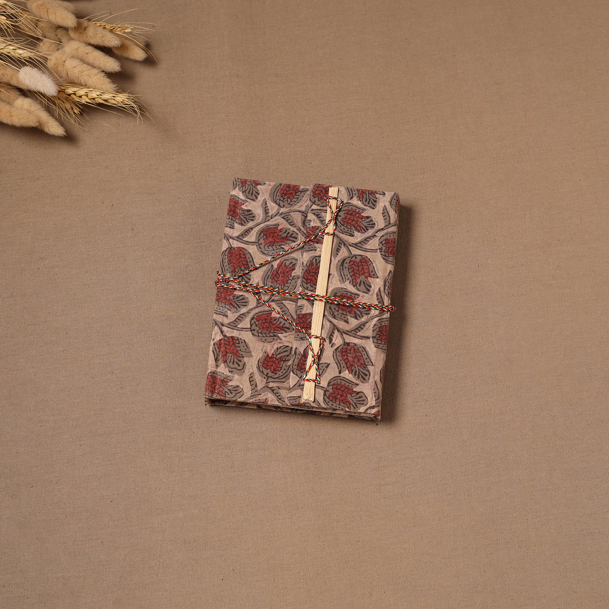 Handmade Paper Notebook in Bagru Cover with Thread Lock (7 x 5 in) 37
