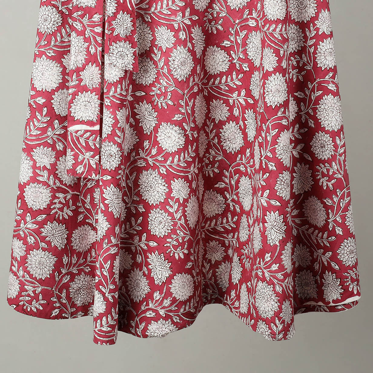 Pink - Sanganeri Block Printed Cotton Wrap Around Skirt 27