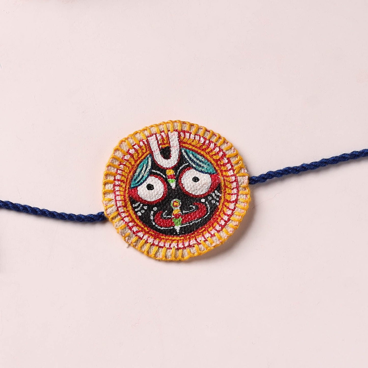 Lord Jagannath - Reusable Pattachitra Handpainted Rakhi with Potli 14