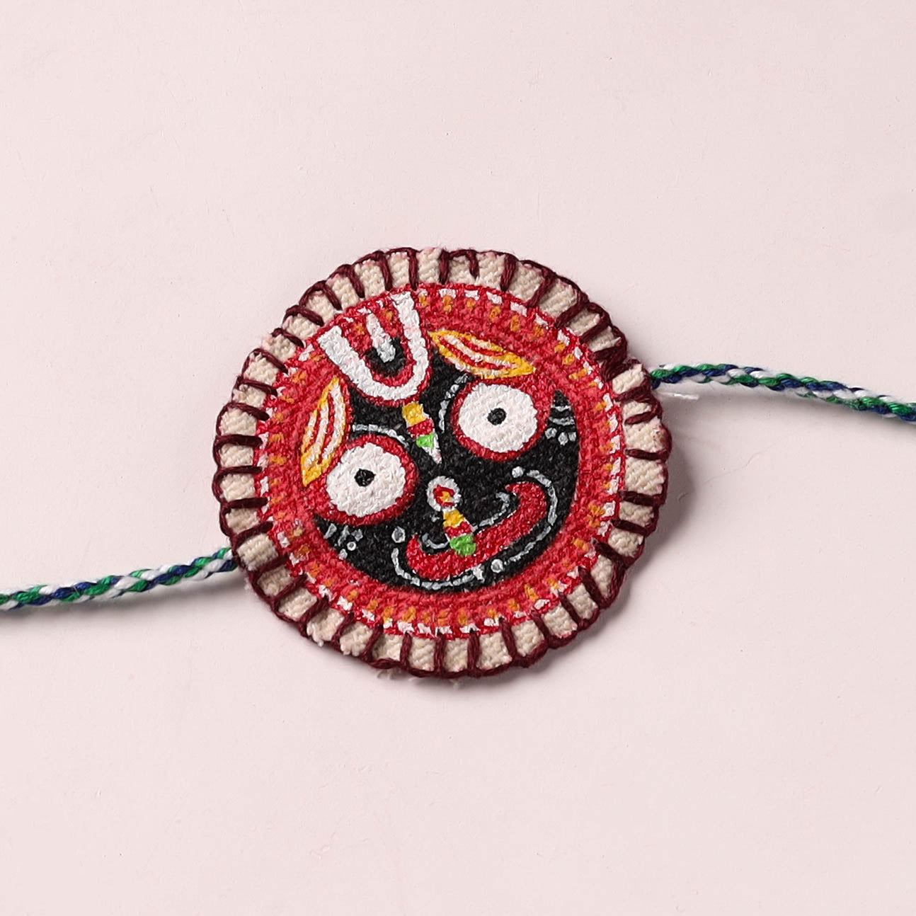 Lord Jagannath - Reusable Pattachitra Handpainted Rakhi with Potli 15