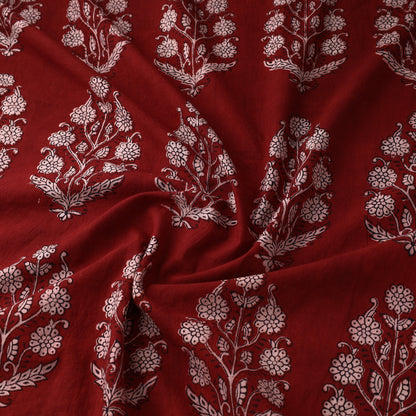 Red - Bagh Block Printed Cotton Fabric 22