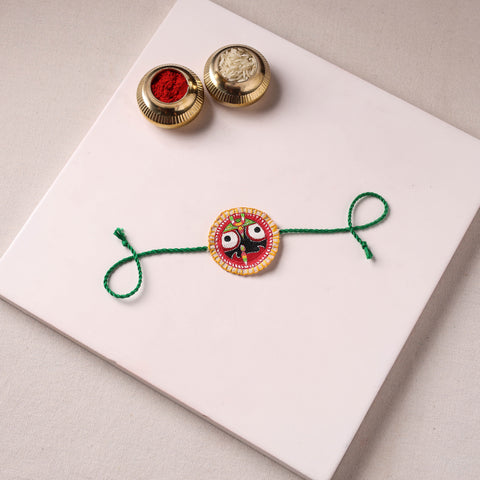 Lord Jagannath - Reusable Pattachitra Handpainted Rakhi with Potli 16