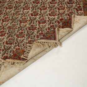 Beige - Warangal Handwoven Kalamkari Block Print Cotton Durrie / Carpet / Rug (4 x 6 Feet) 22