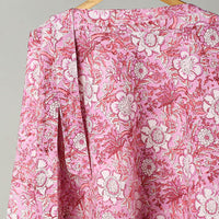 Pink - Sanganeri Block Printed Cotton Wrap Around Skirt 30