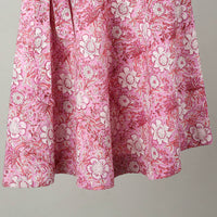 Pink - Sanganeri Block Printed Cotton Wrap Around Skirt 30