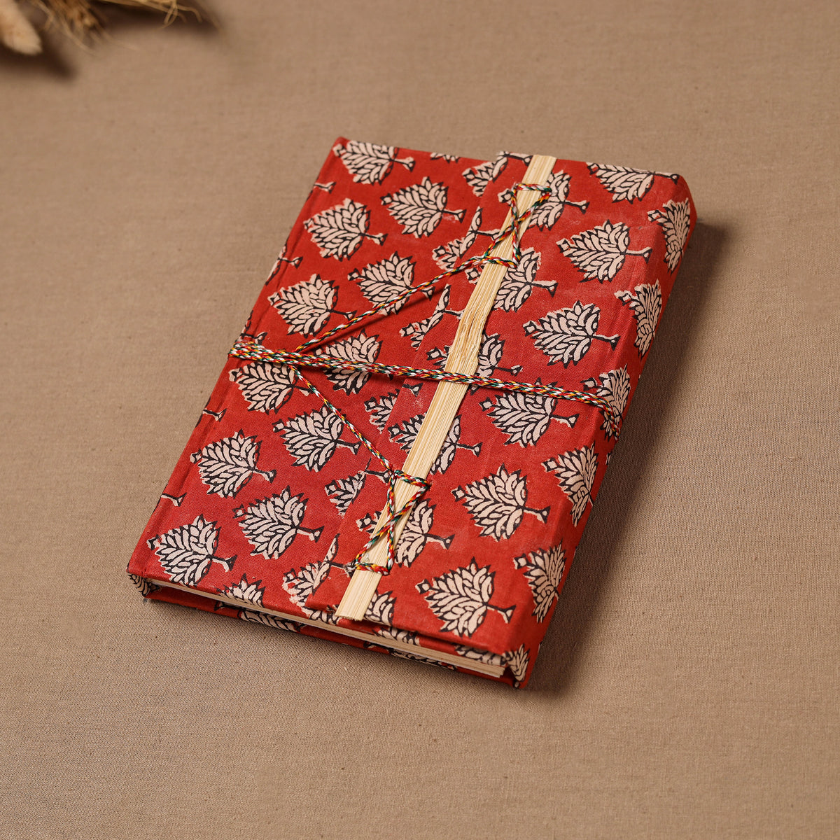 Handmade Paper Notebook in Bagru Cover with Thread Lock (7 x 5 in) 39