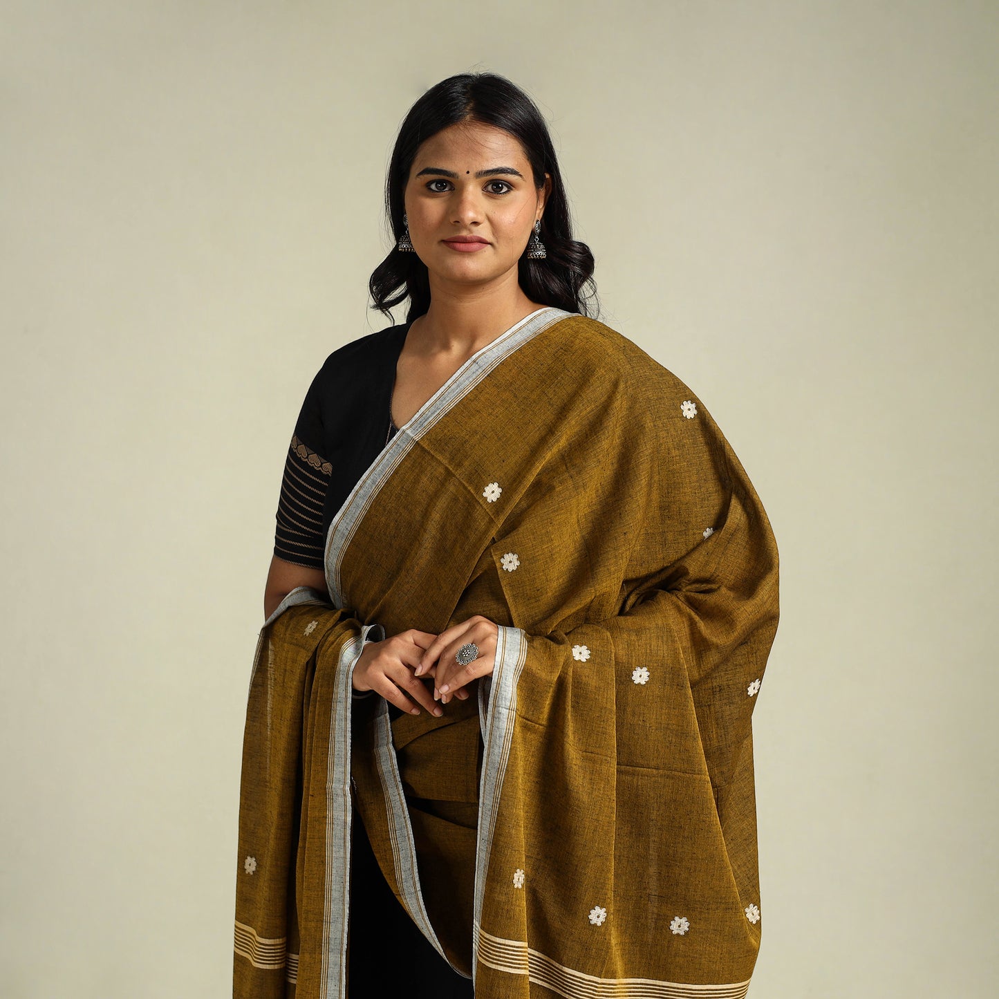  Handloom Cotton Burdwan Jamdani Dupatta