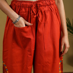 Buy Cotton Bengal Kantha Hand Embroidery Palazzo