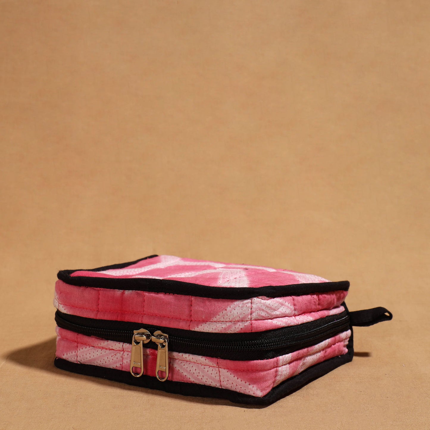 Pink - Handmade 4 Pockets Cotton Jewelry Bag 15