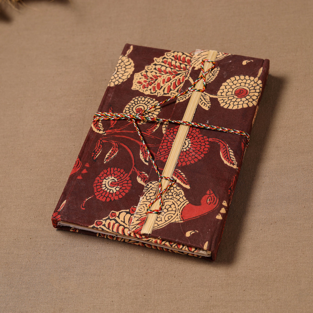 Handmade Paper Notebook in Bagru Cover with Thread Lock (7 x 5 in) 40