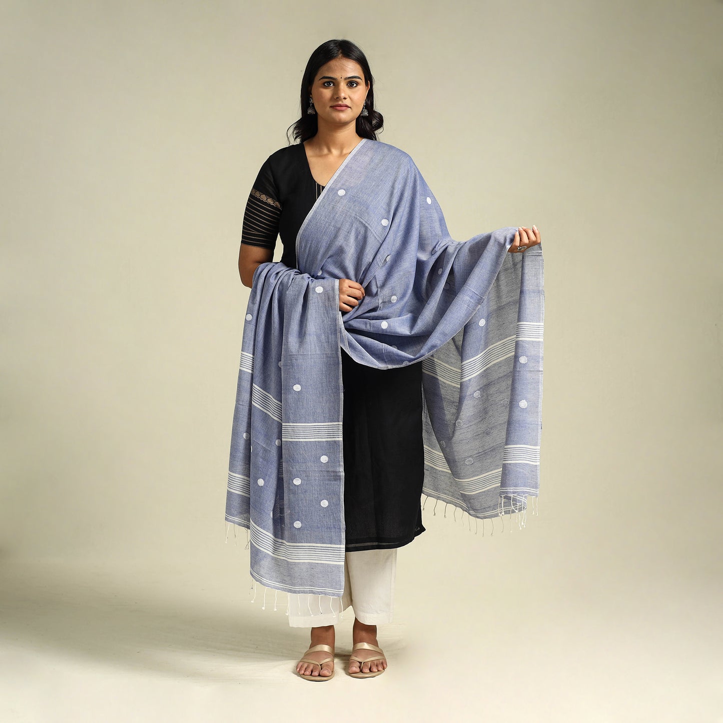  Handloom Cotton Burdwan Jamdani Dupatta