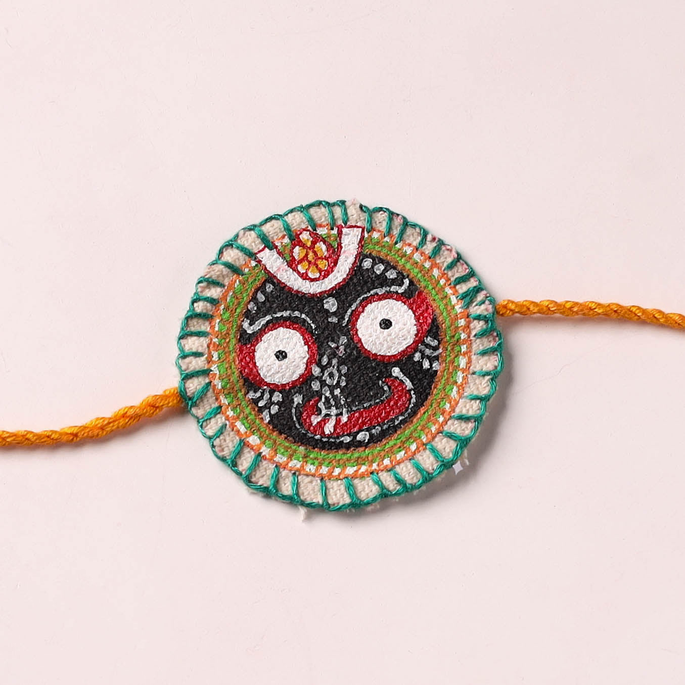 Lord Jagannath - Reusable Pattachitra Handpainted Rakhi with Potli 18