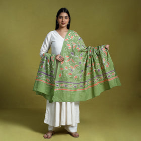  Green Cotton Hand Batik Print Dupatta