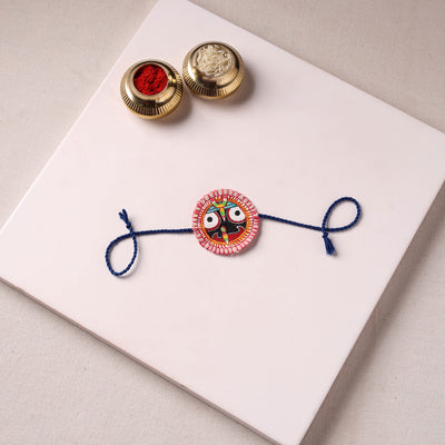 Lord Jagannath - Reusable Pattachitra Handpainted Rakhi with Potli 19