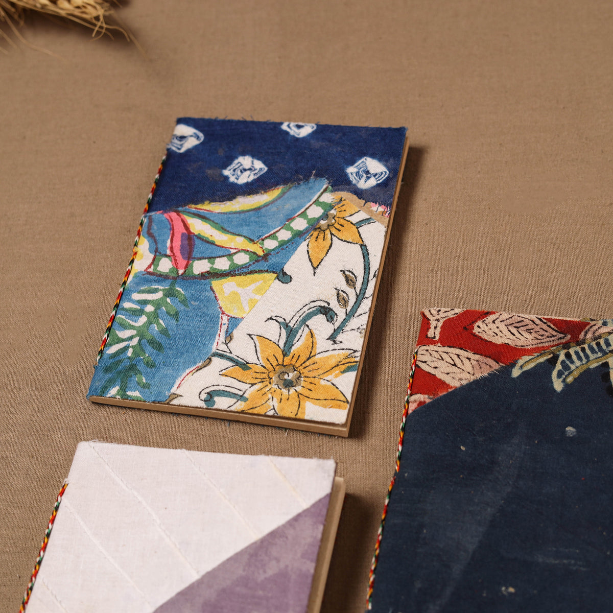Handmade Paper Notebook in Patchwork Cover with Thread Lock (5 x 4 in) 41
