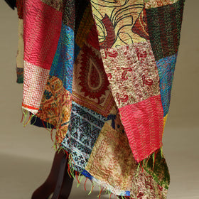 Multicolor - patchwork reversible silk bengal kantha work