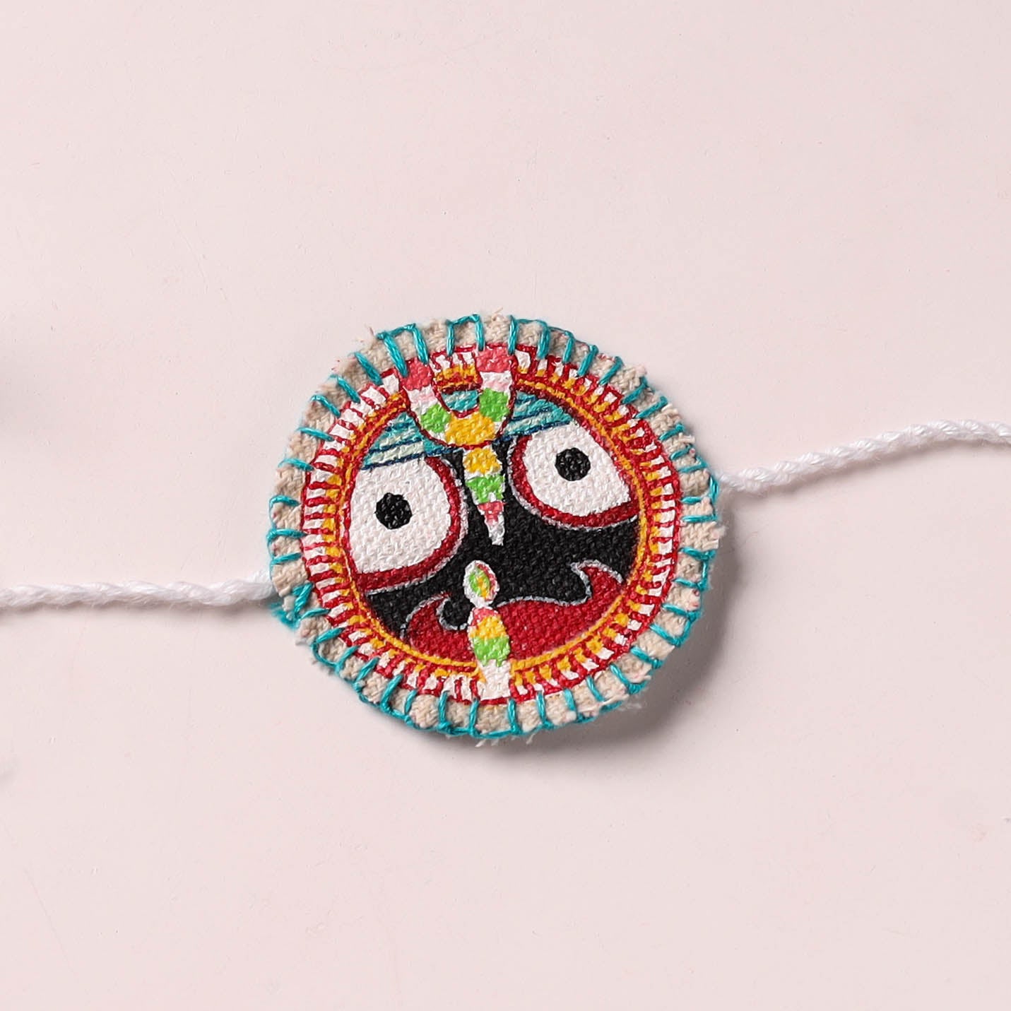 Lord Jagannath - Reusable Pattachitra Handpainted Rakhi with Potli 20