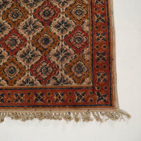Multicolor - Warangal Handwoven Kalamkari Block Print Cotton Durrie / Carpet / Rug (4 x 6 Feet) 20