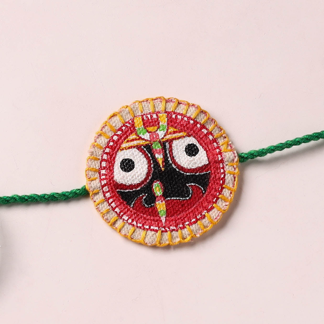 Lord Jagannath - Reusable Pattachitra Handpainted Rakhi with Potli 21