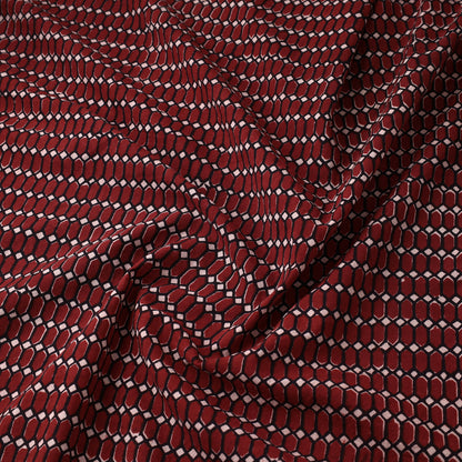 Maroon - Bagh Block Printed Cotton Fabric 25