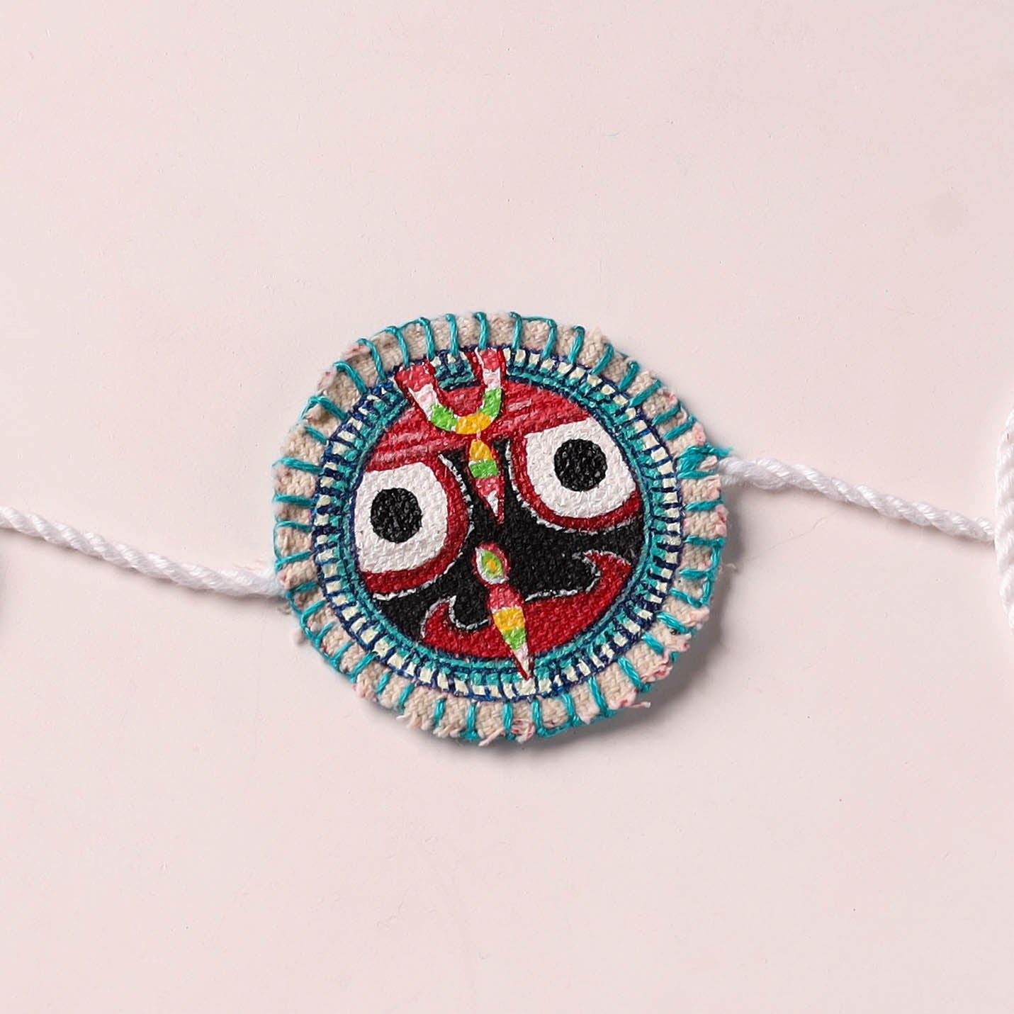 Lord Jagannath - Reusable Pattachitra Handpainted Rakhi with Potli 22