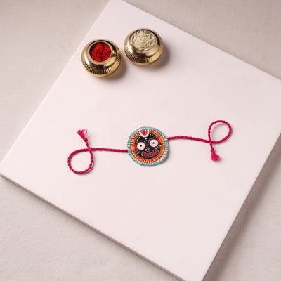 Lord Jagannath - Reusable Pattachitra Handpainted Rakhi with Potli 23