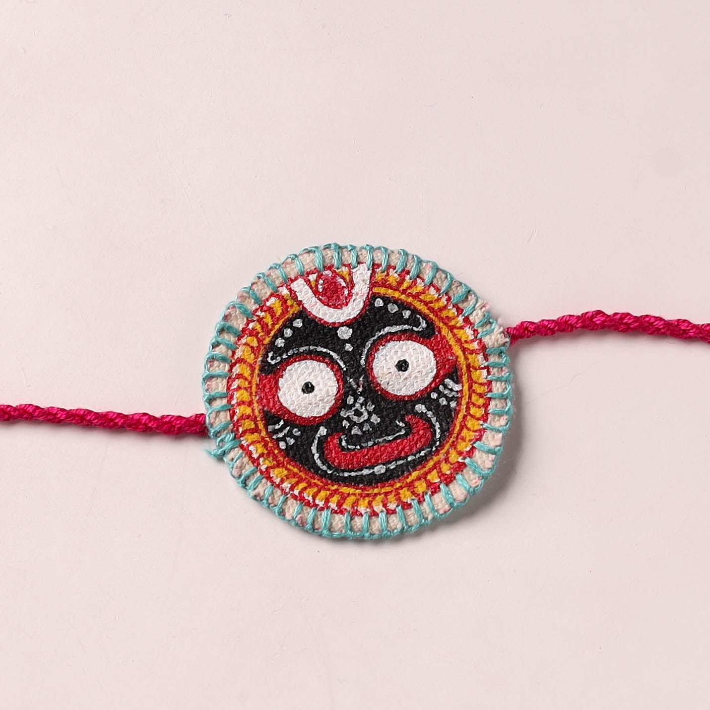 Lord Jagannath - Reusable Pattachitra Handpainted Rakhi with Potli 23